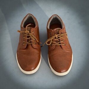 ASHEFORD HAYES SIZE 7 MEN OXFORD STYLE SHOES  LACE UP CUSHIONED  COLOR COGNAC